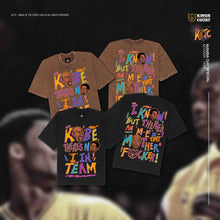 Load image into Gallery viewer, KOTC "M'FKR" T-shirt for Men Mamba Day Heavyweight Oversized Shirt in Black &amp; Acid Washed Brown
