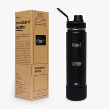 Load image into Gallery viewer, Kool x KOTC Insulated Stainless Steel Water Bottle With Silicone Boot - 25oz/740ml In Black
