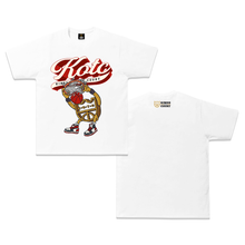 Load image into Gallery viewer, KOTC "Dunk v2" and "No Look Pass" T-Shirt for Men in White/Off-White &amp; Black

