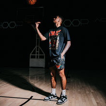 Load image into Gallery viewer, "Lebron Death Stare" T-Shirt / "Miami Nights" Mesh Shorts
