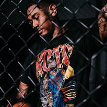 Load image into Gallery viewer, "Untucked Kyrie" T-Shirt / "Hamsa Hand" Mesh Shorts
