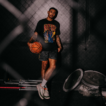 Load image into Gallery viewer, "Untucked Kyrie" T-Shirt / "Hamsa Hand" Mesh Shorts
