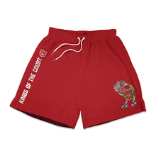 Load image into Gallery viewer, KOTC "Dunk v2" and "No Look Pass" Swingman Mesh Shorts Heavyweight in Red/Blue
